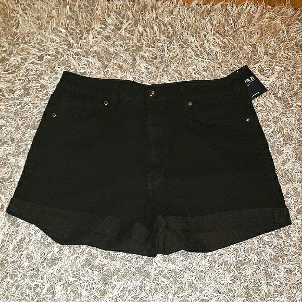 Forever 21 Black Denim Shorts, Size 29